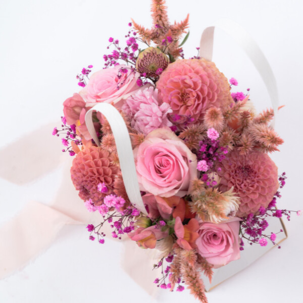 Mothers Day Gift for Mum – Pink Handbag Flower Box - Image 2